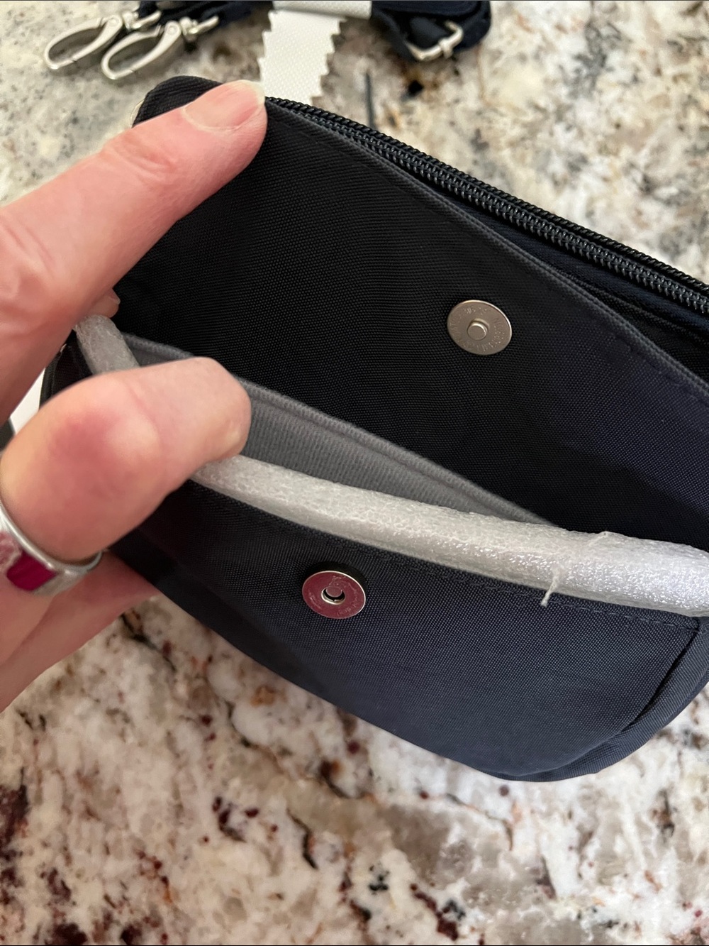 Baggallini Navy Convertible Crossbody Pouch - Picture 2 of 8